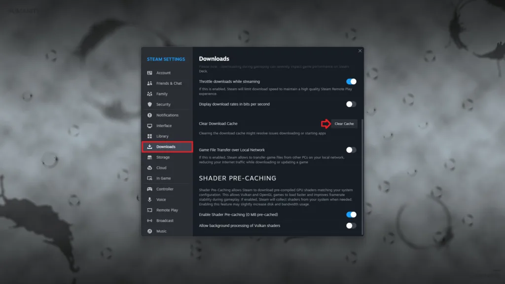 Clear Steam Download Cache